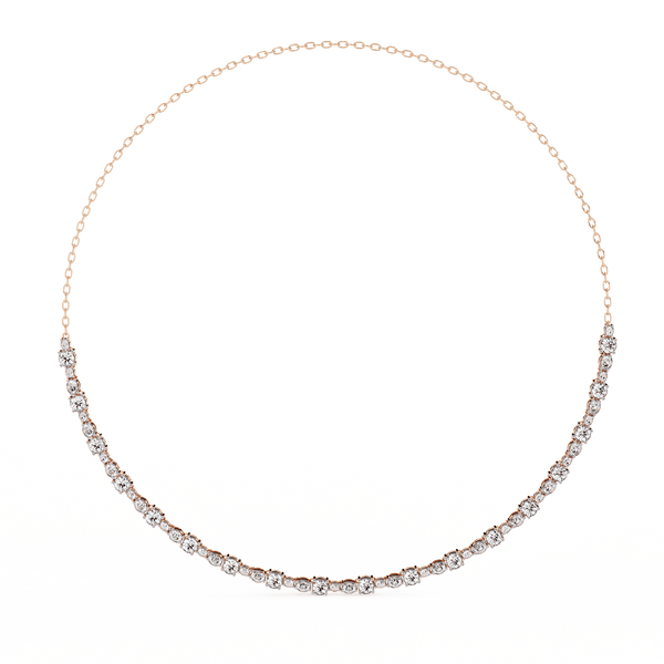 Elegant Oval & Round Tennis Necklace