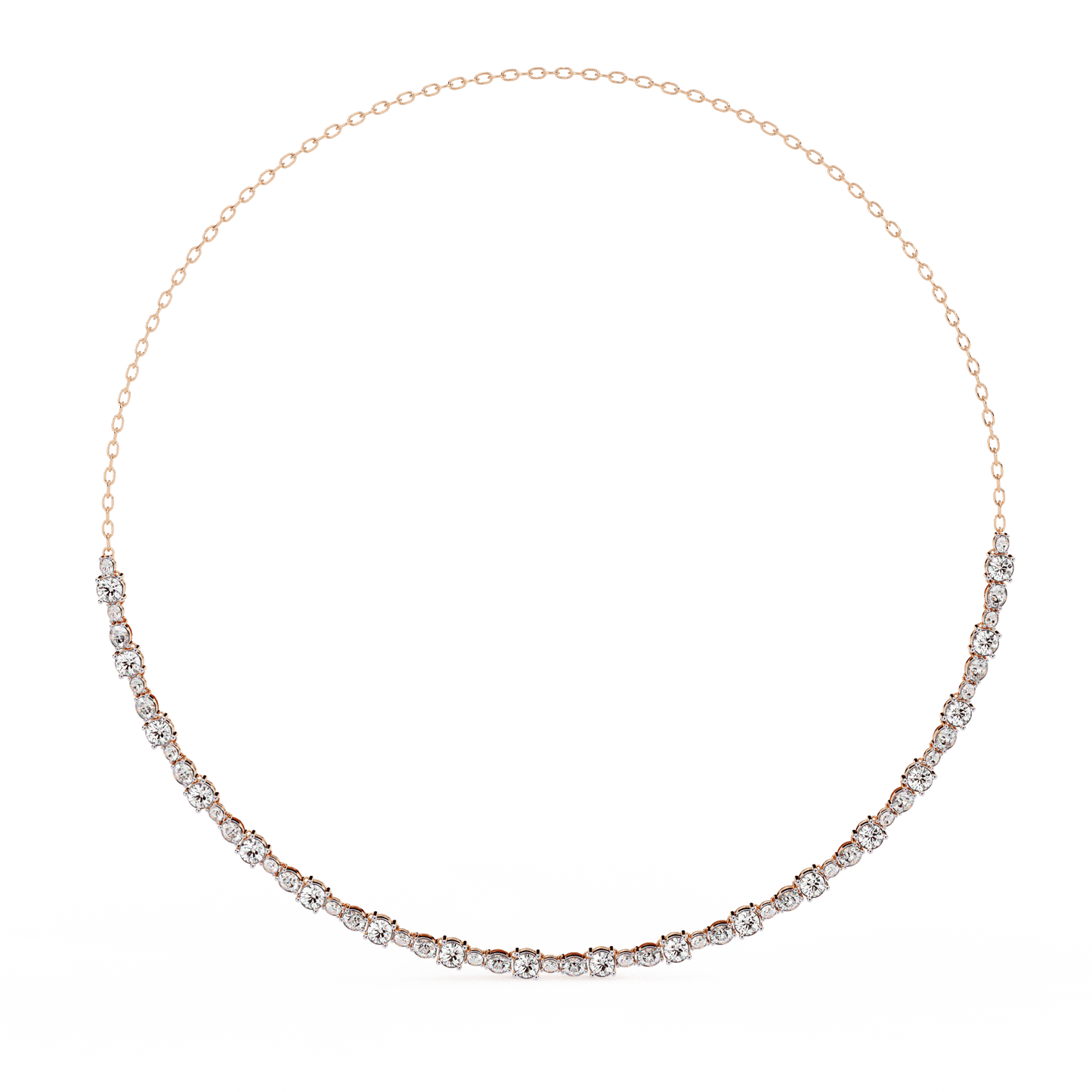 Elegant Oval & Round Tennis Necklace