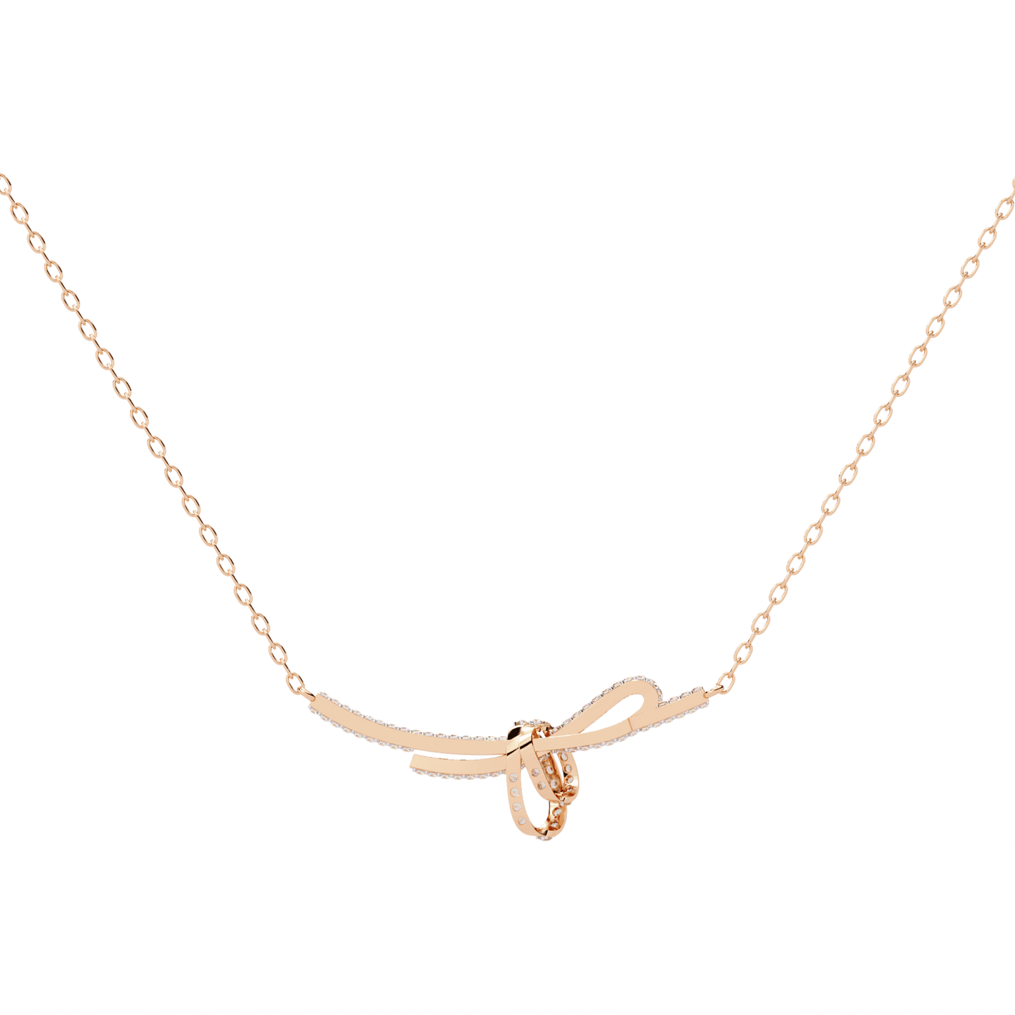 Bow Design Diamond Necklace