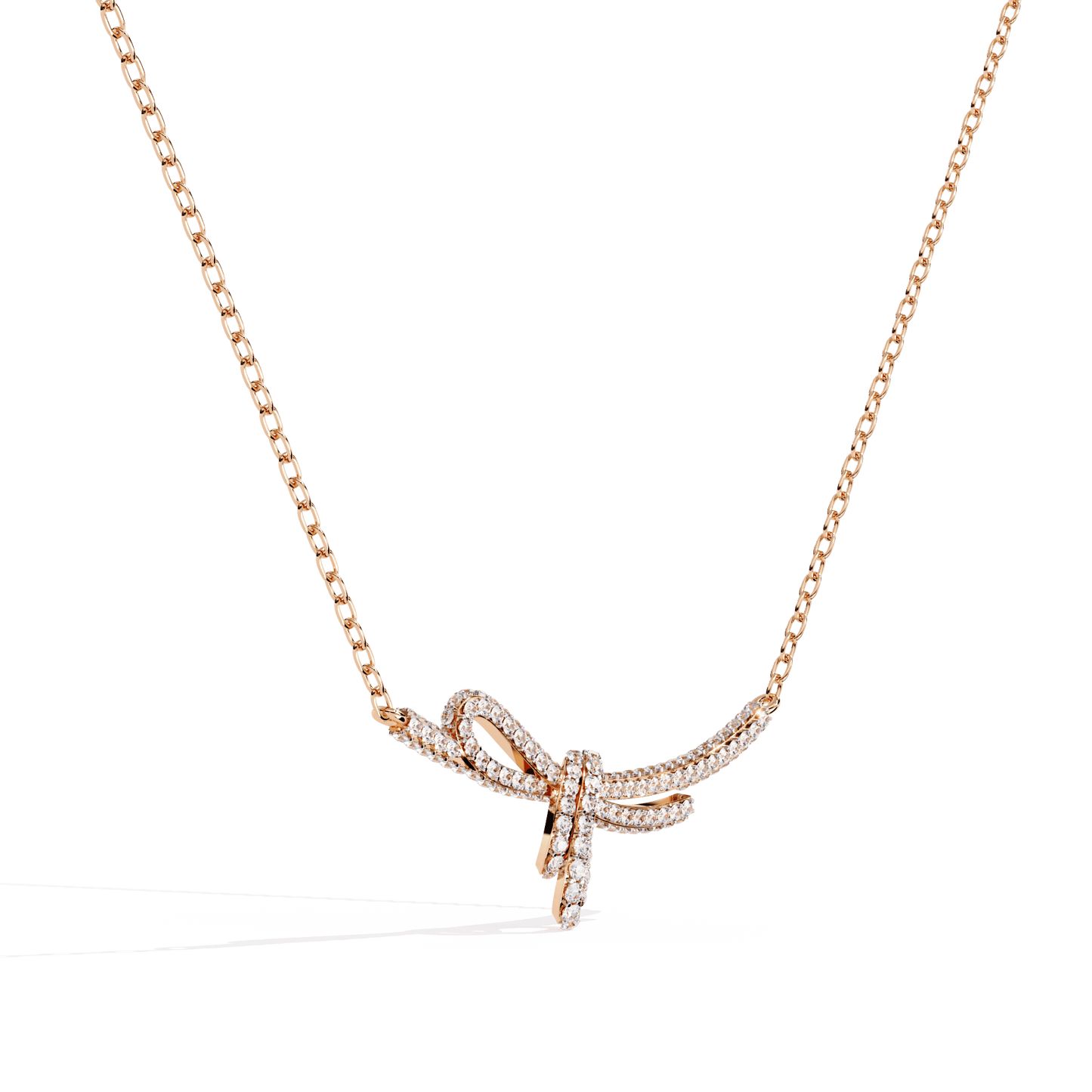 Bow Design Diamond Necklace