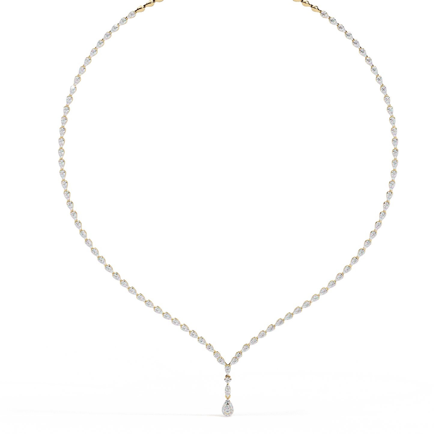 Classy Round Cut Diamond Tennis Necklace