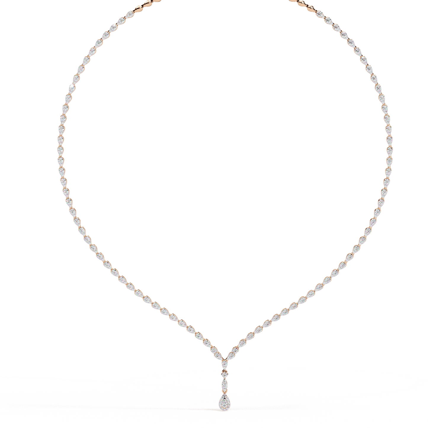 Classy Round Cut Diamond Tennis Necklace