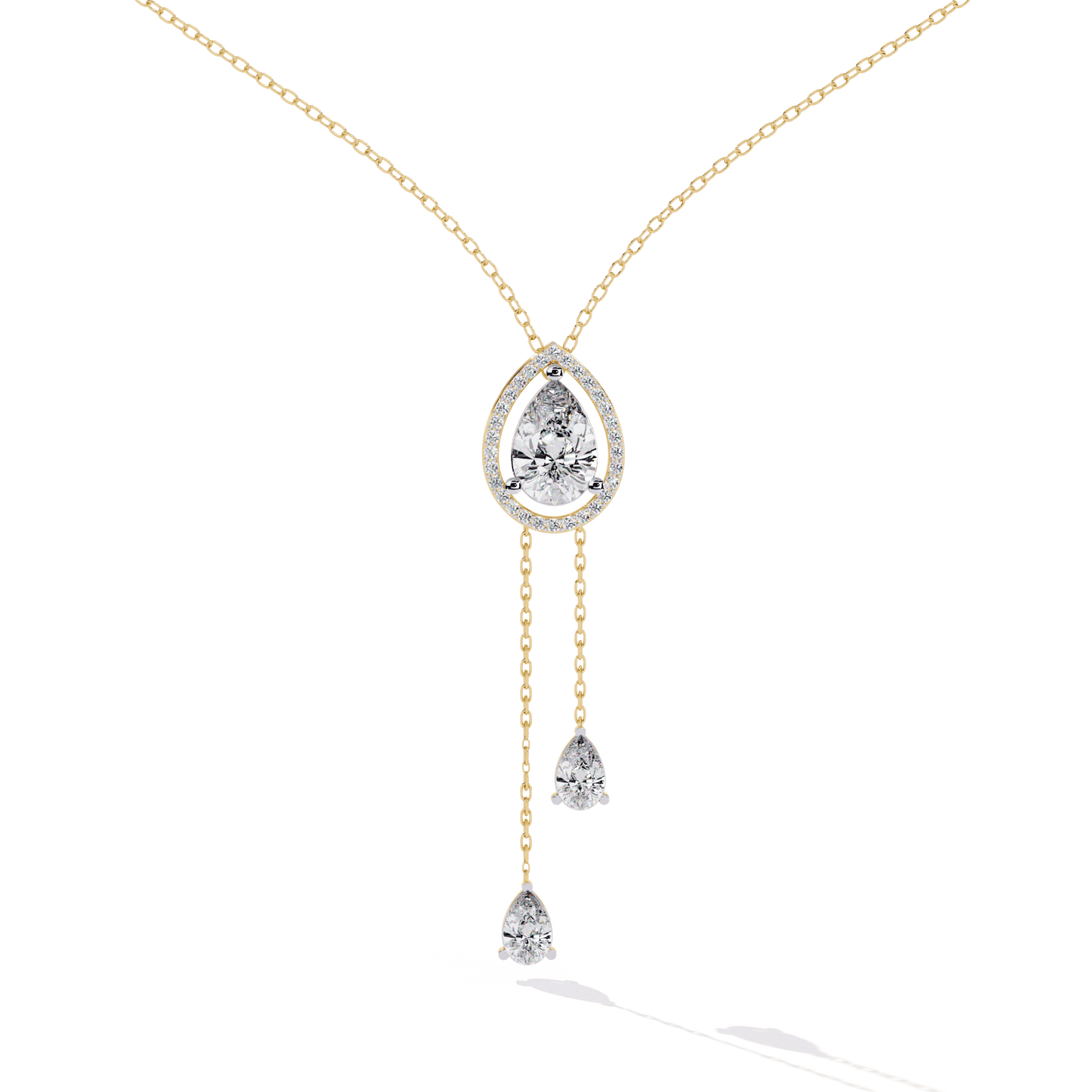 Trio of Pear Diamond Necklace