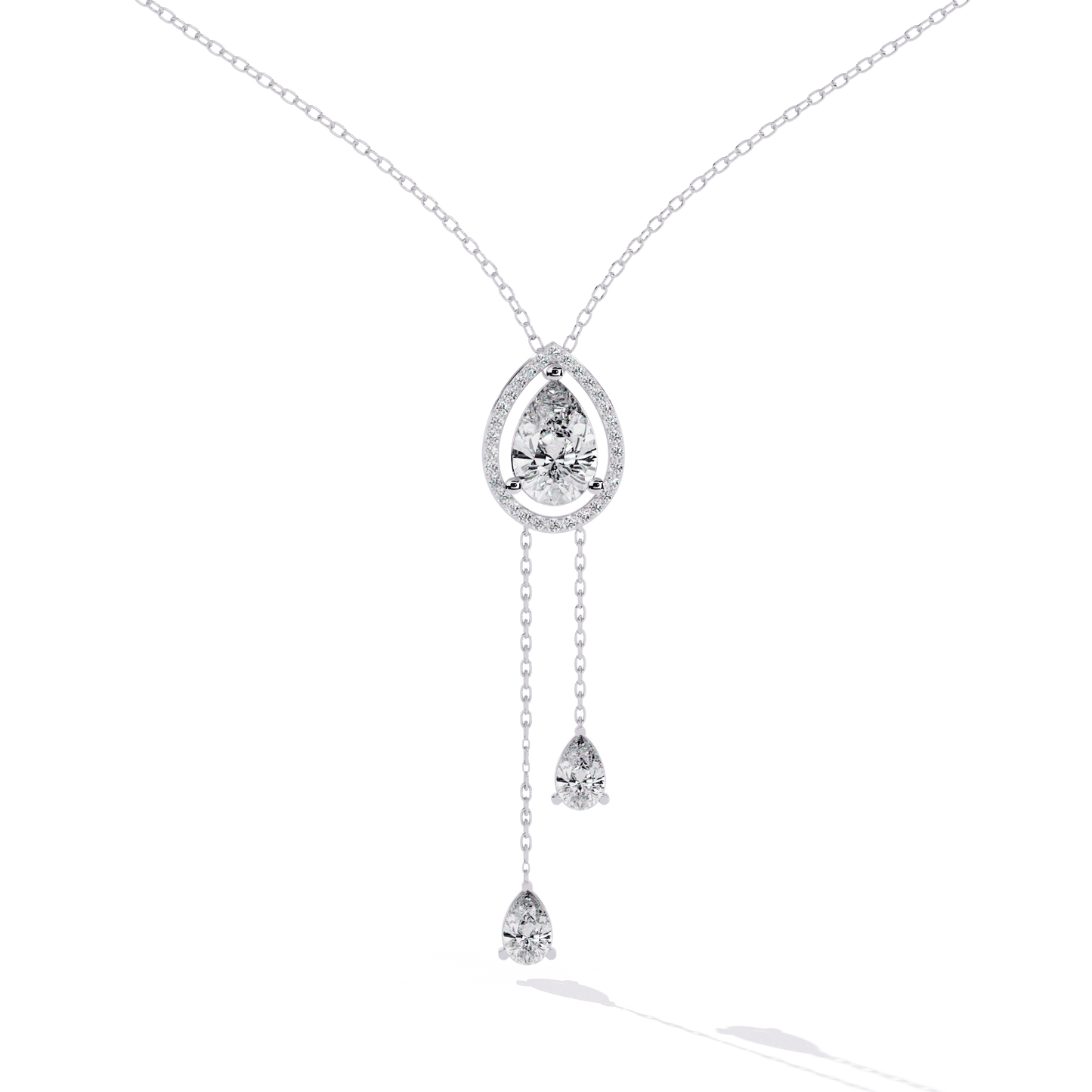 Trio of Pear Diamond Necklace
