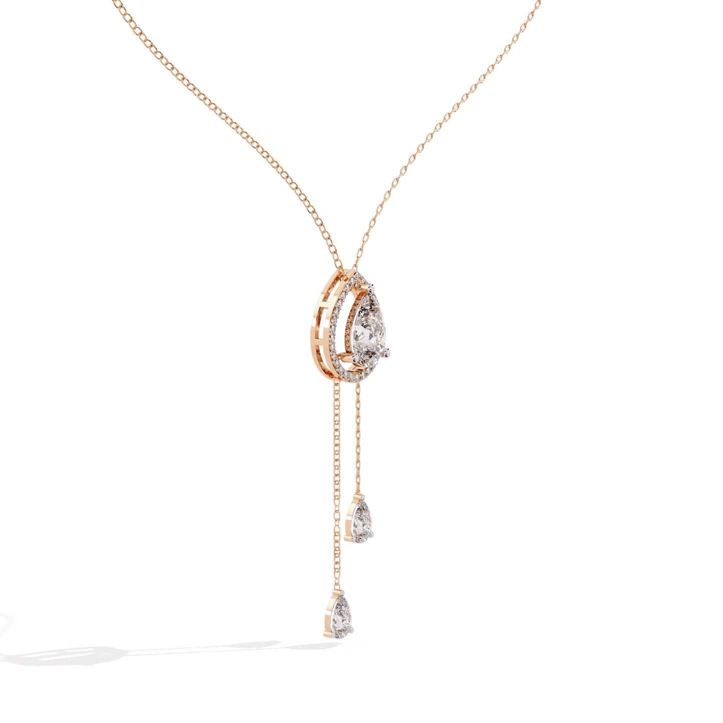 Trio of Pear Diamond Necklace