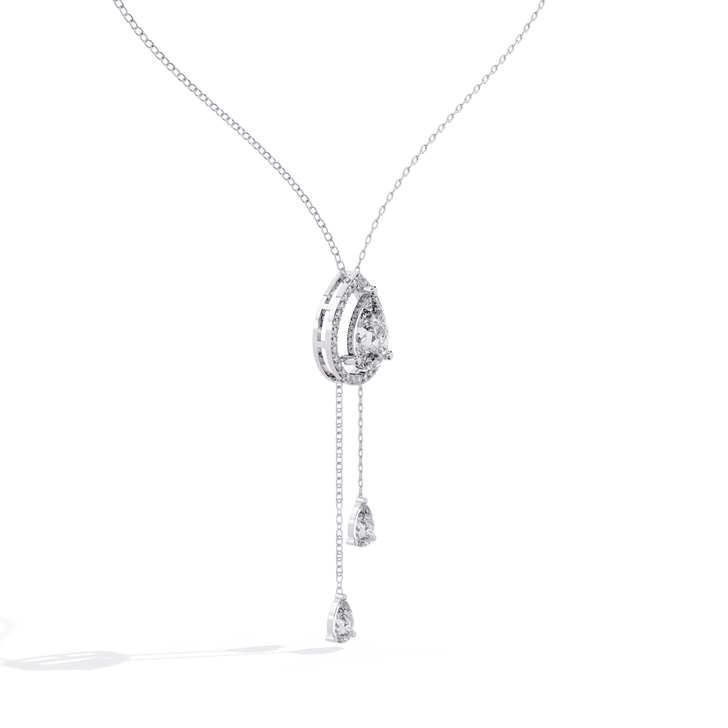 Trio of Pear Diamond Necklace