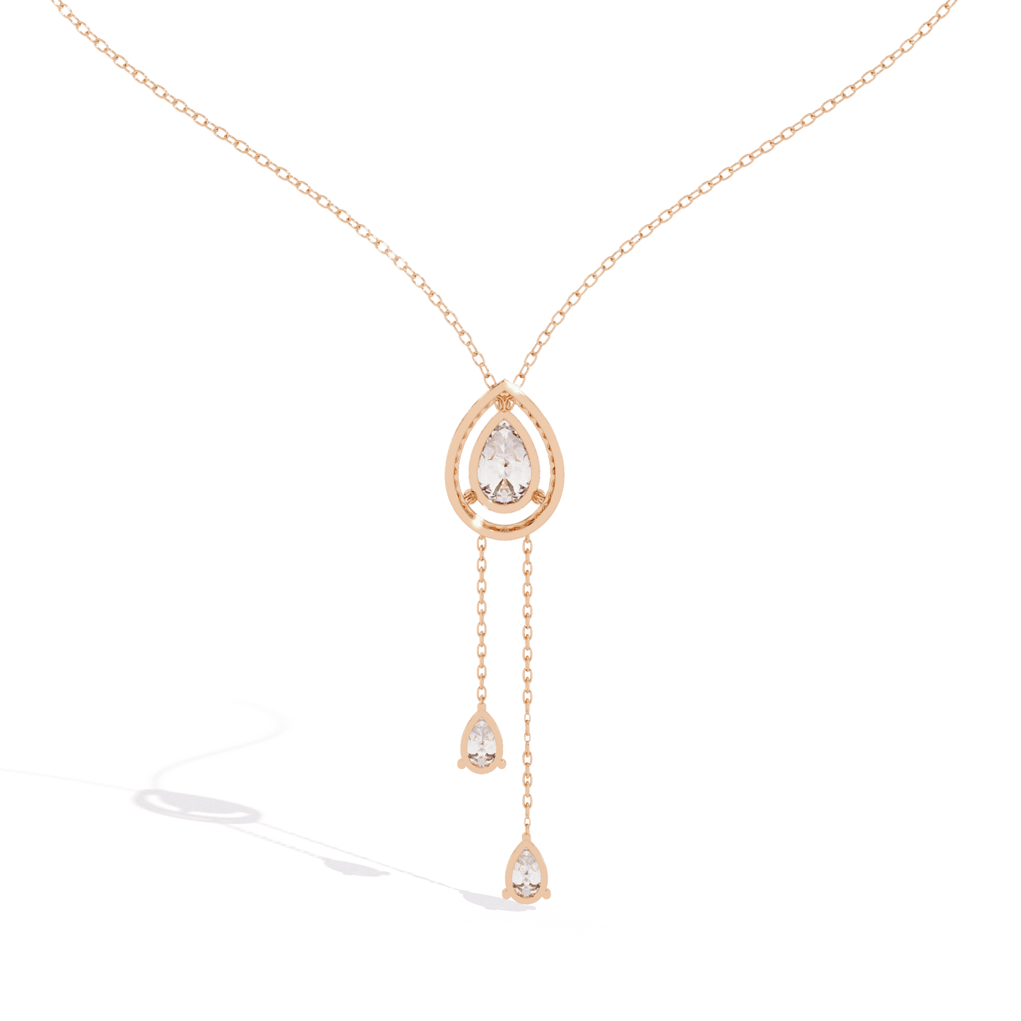 Trio of Pear Diamond Necklace