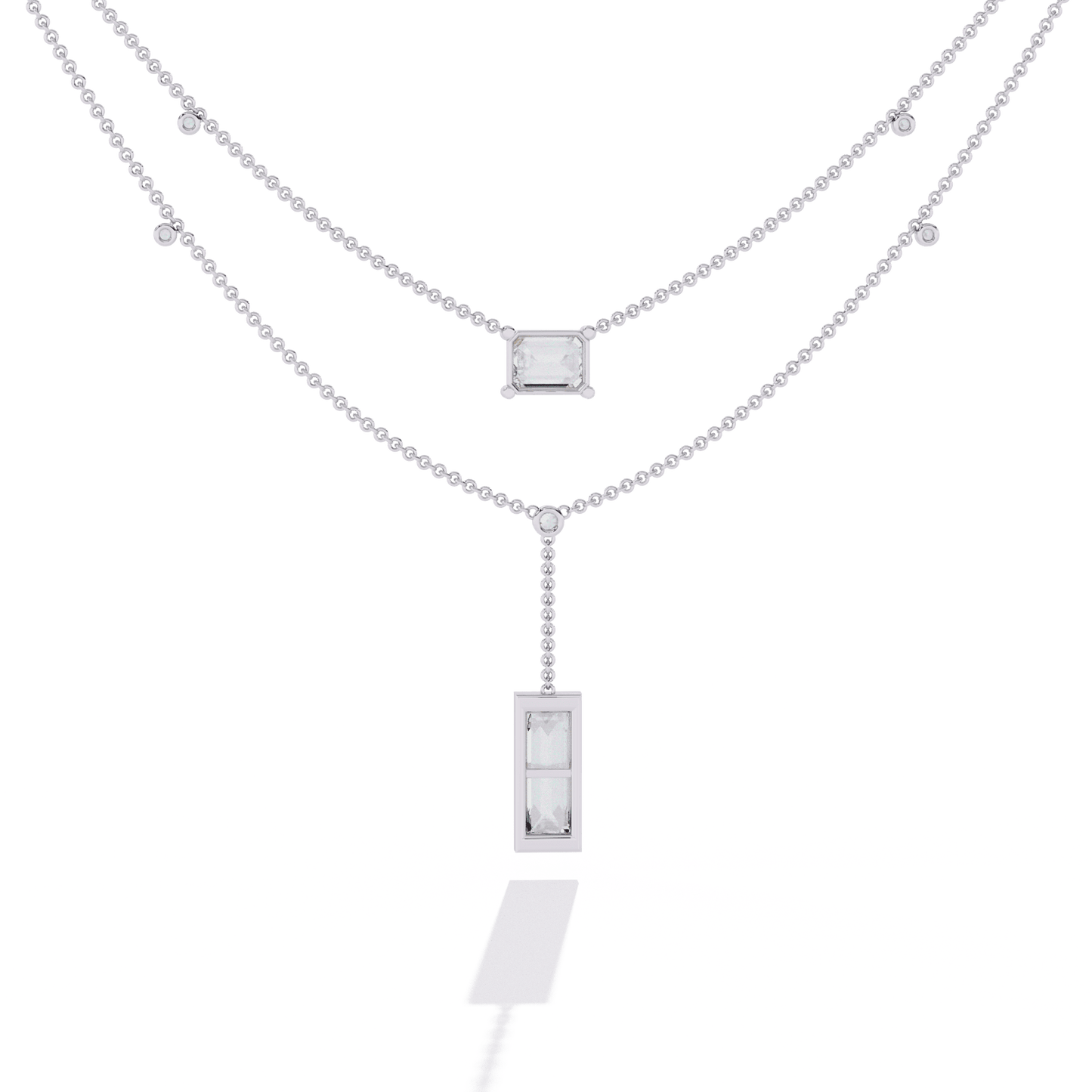 Baguette Emerald Solitaire Necklace