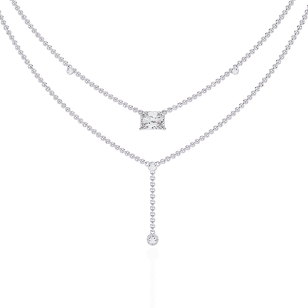 Trendsetter Radiant and Round Diamond Necklace