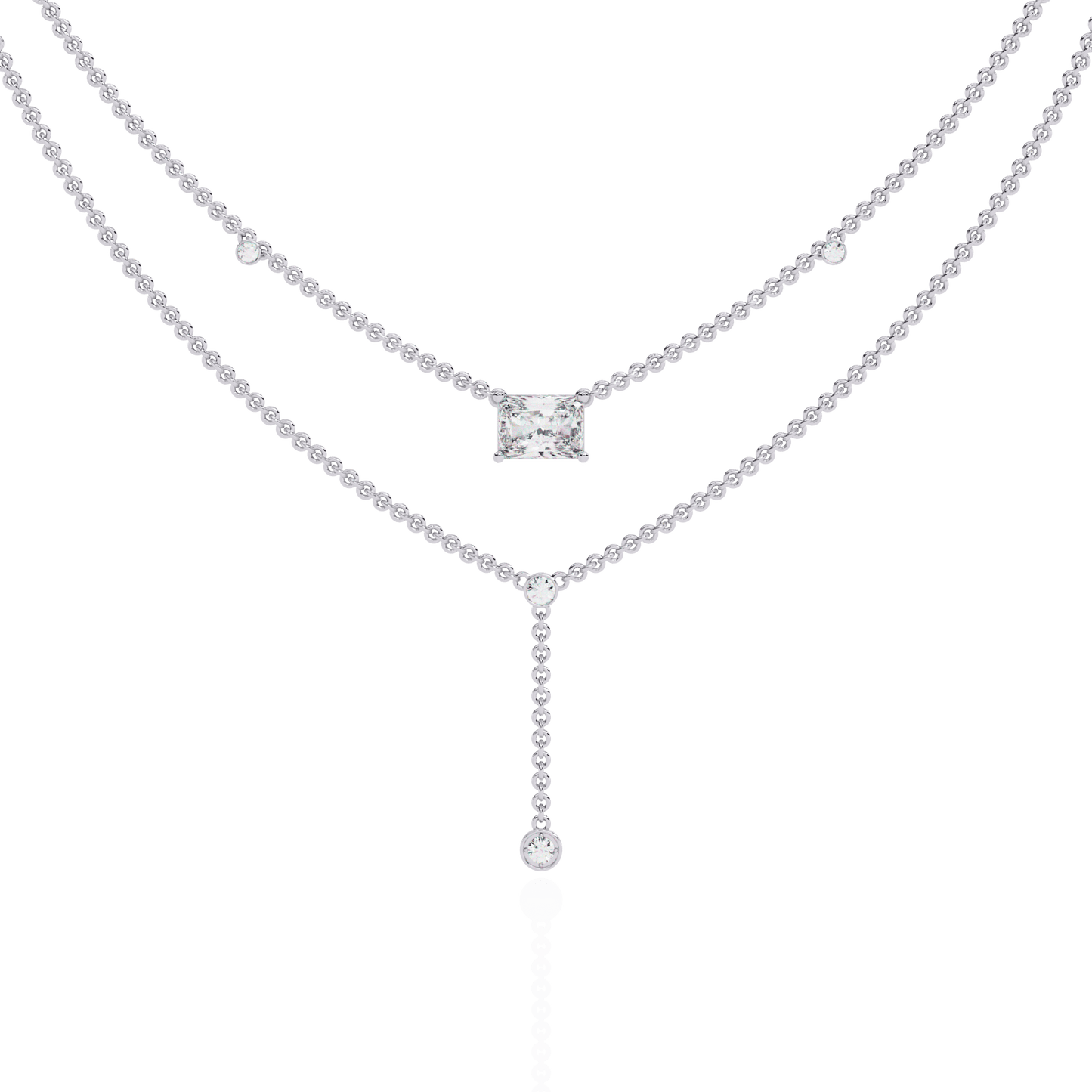 Trendsetter Radiant and Round Diamond Necklace