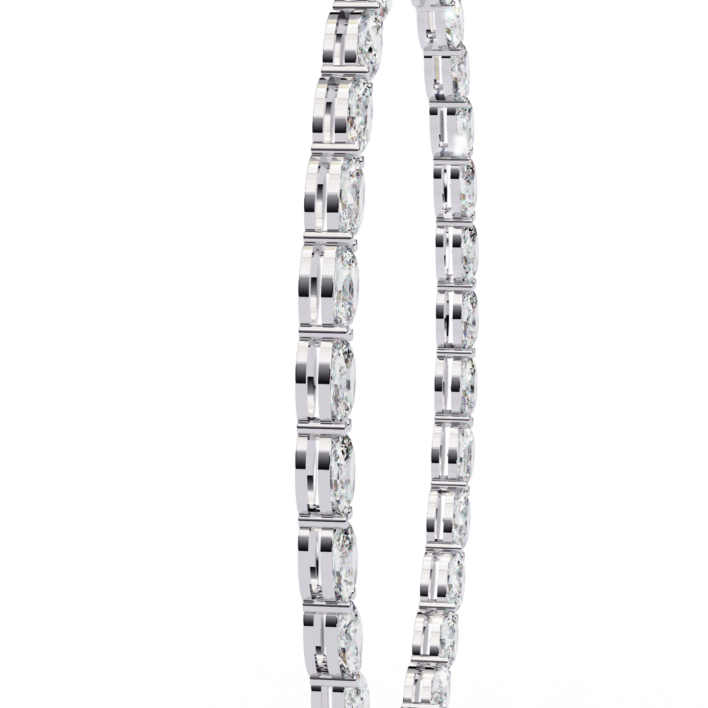 Stunning Oval Diamonds Party Necklace