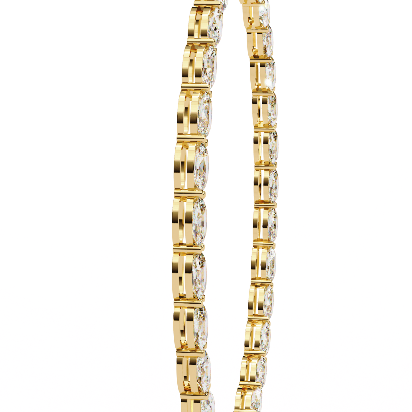 Stunning Oval Diamonds Party Necklace