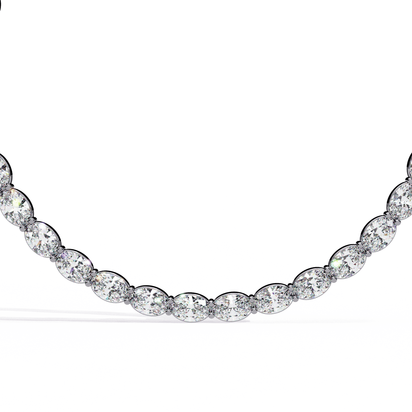 Stunning Oval Diamonds Party Necklace
