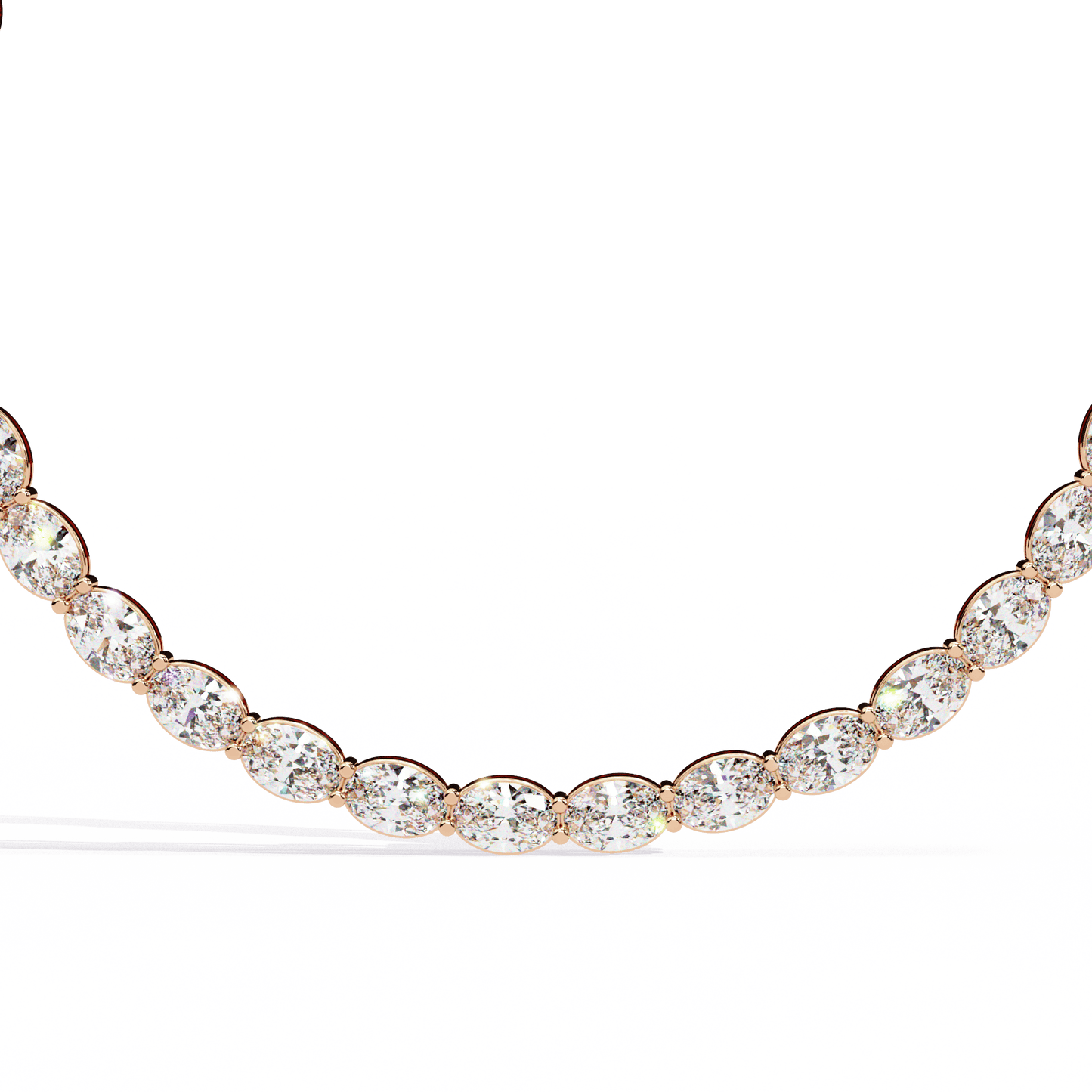 Stunning Oval Diamonds Party Necklace