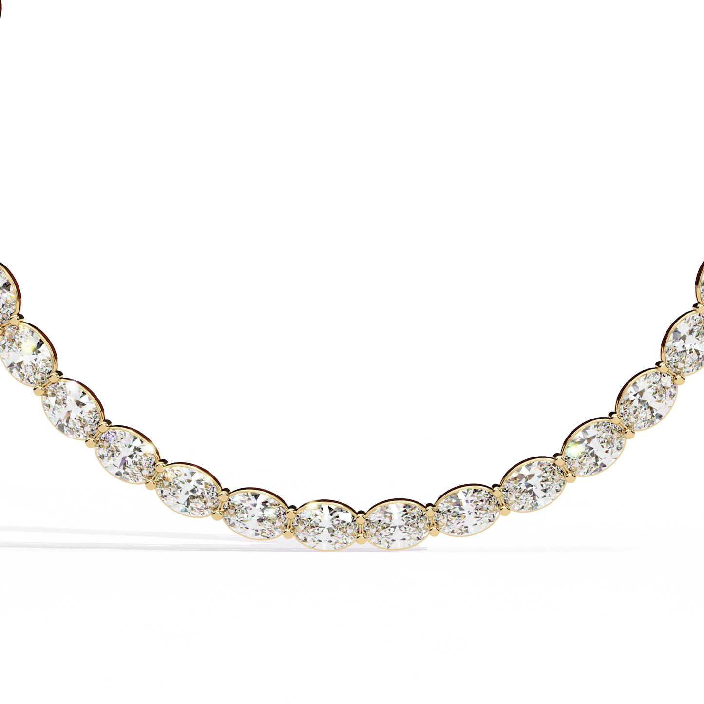 Stunning Oval Diamonds Party Necklace