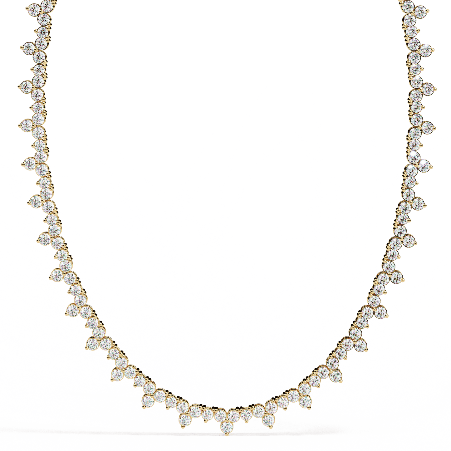 Three Petals floral Diamond Necklace