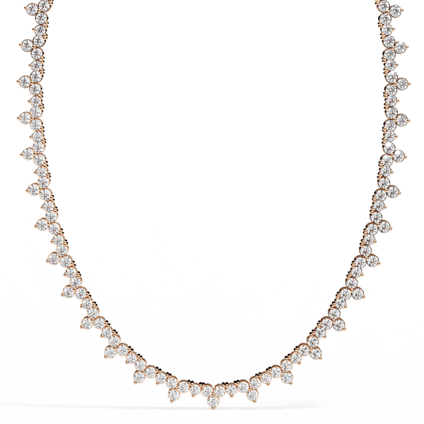 Three Petals floral Diamond Necklace