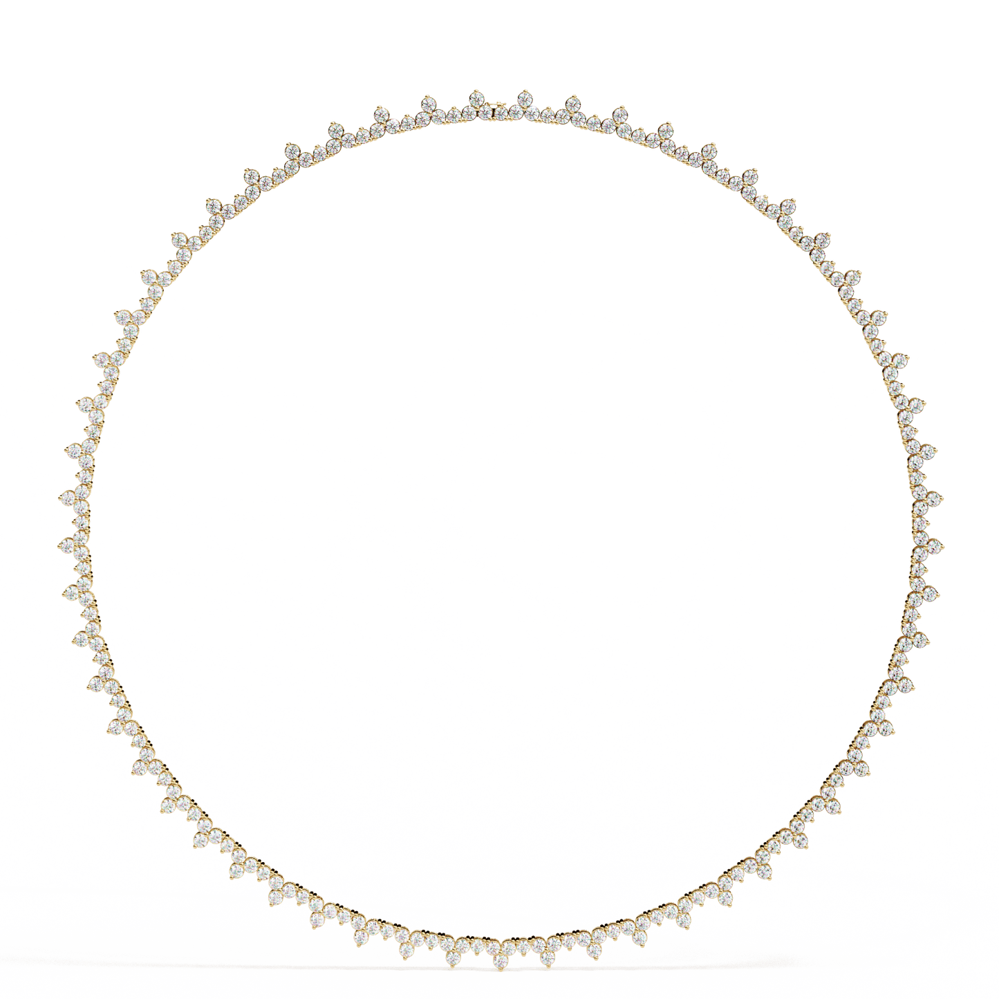 Three Petals floral Diamond Necklace
