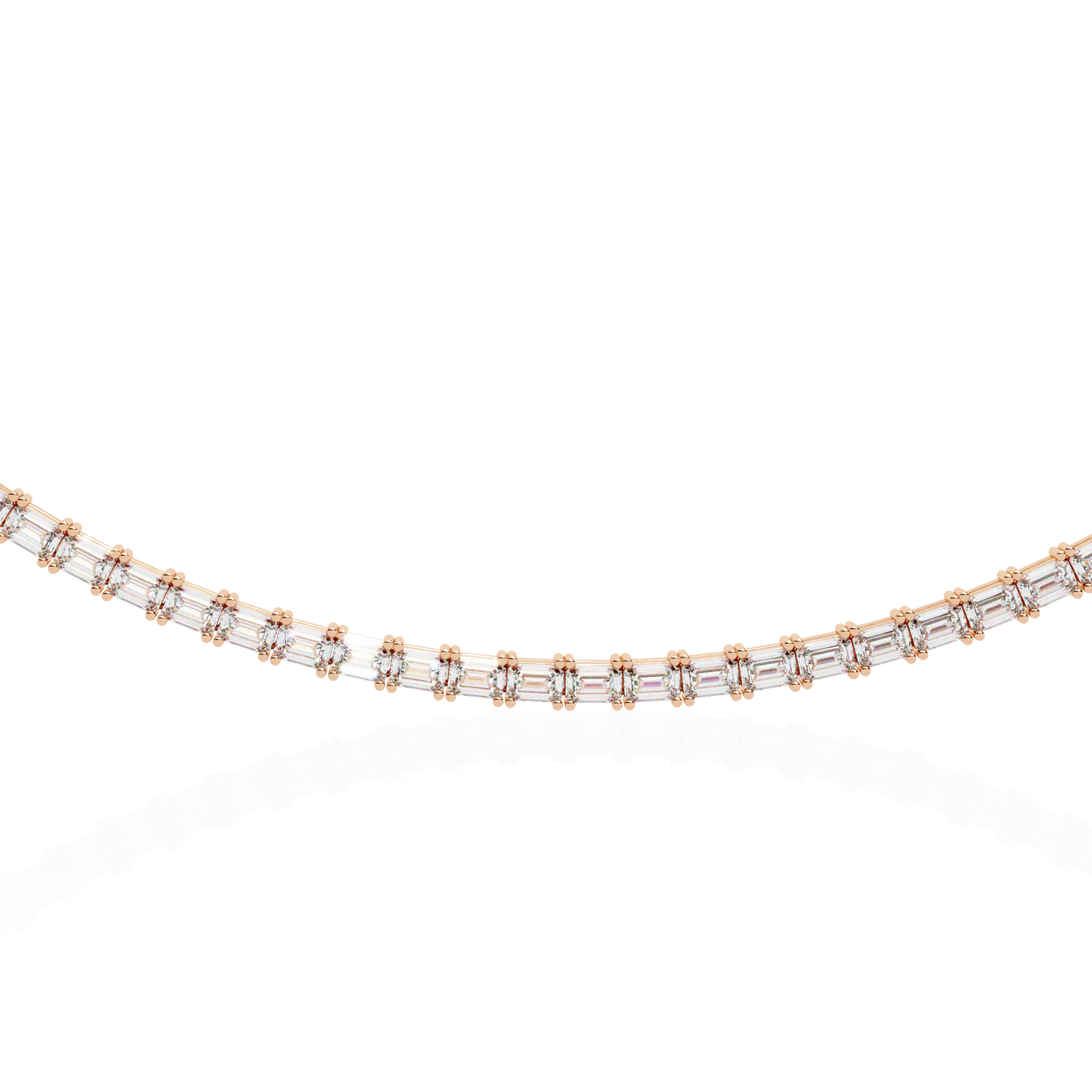 Queens Emerald Cut Diamond Necklace