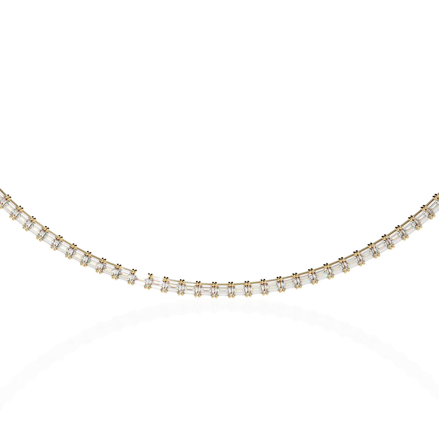 Queens Emerald Cut Diamond Necklace