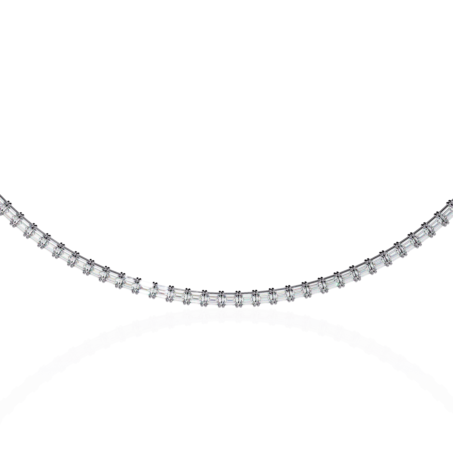 Queens Emerald Cut Diamond Necklace