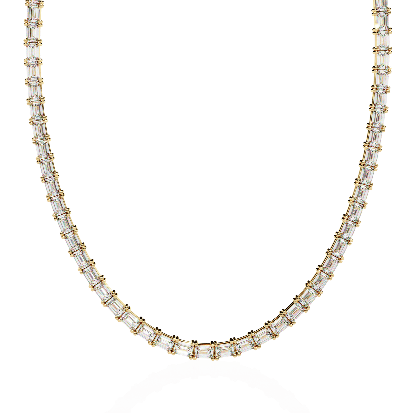 Queens Emerald Cut Diamond Necklace