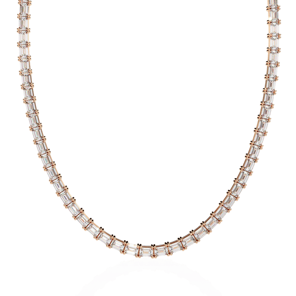 Queens Emerald Cut Diamond Necklace