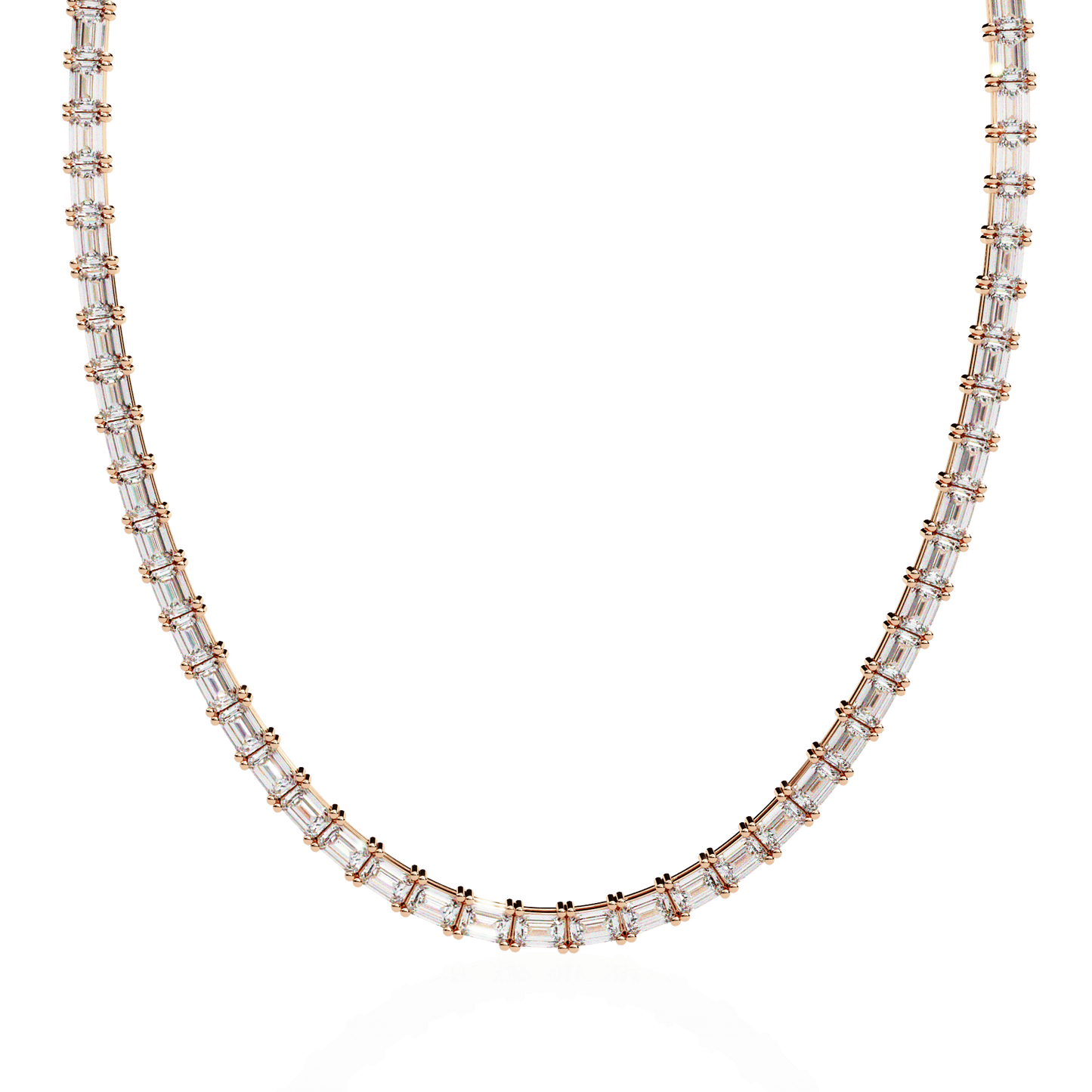 Queens Emerald Cut Diamond Necklace
