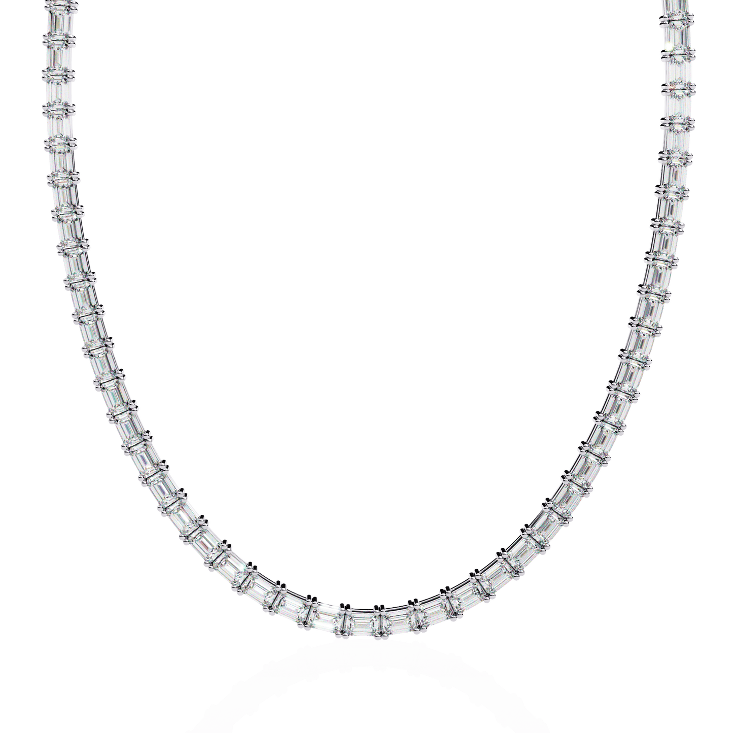 Queens Emerald Cut Diamond Necklace