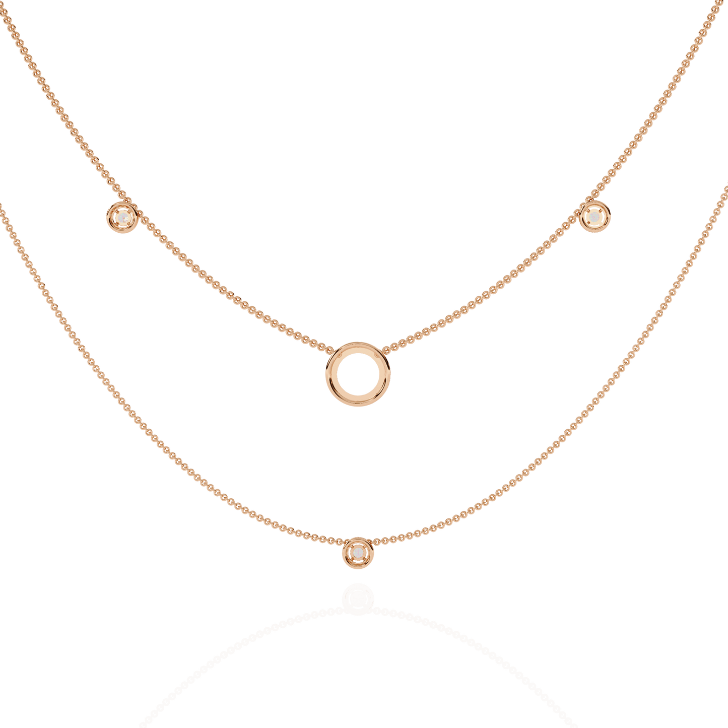 Layered Chain Neckalce With Circles
