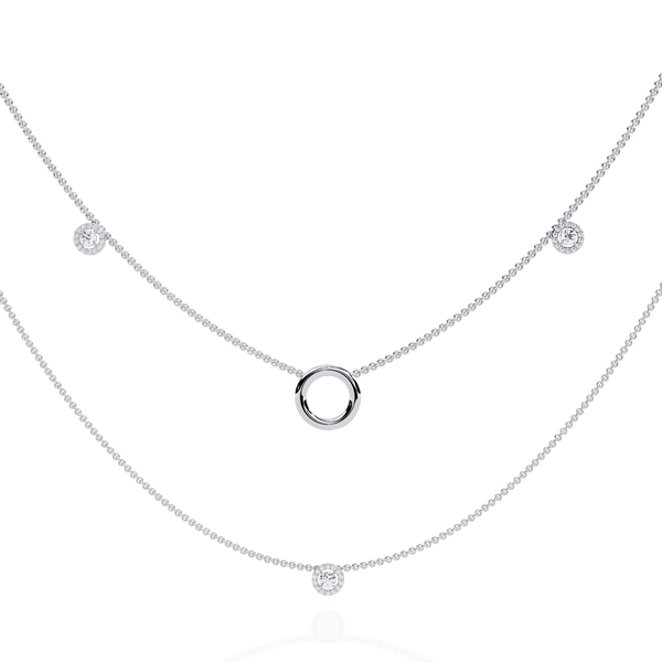 Layered Chain Neckalce With Circles