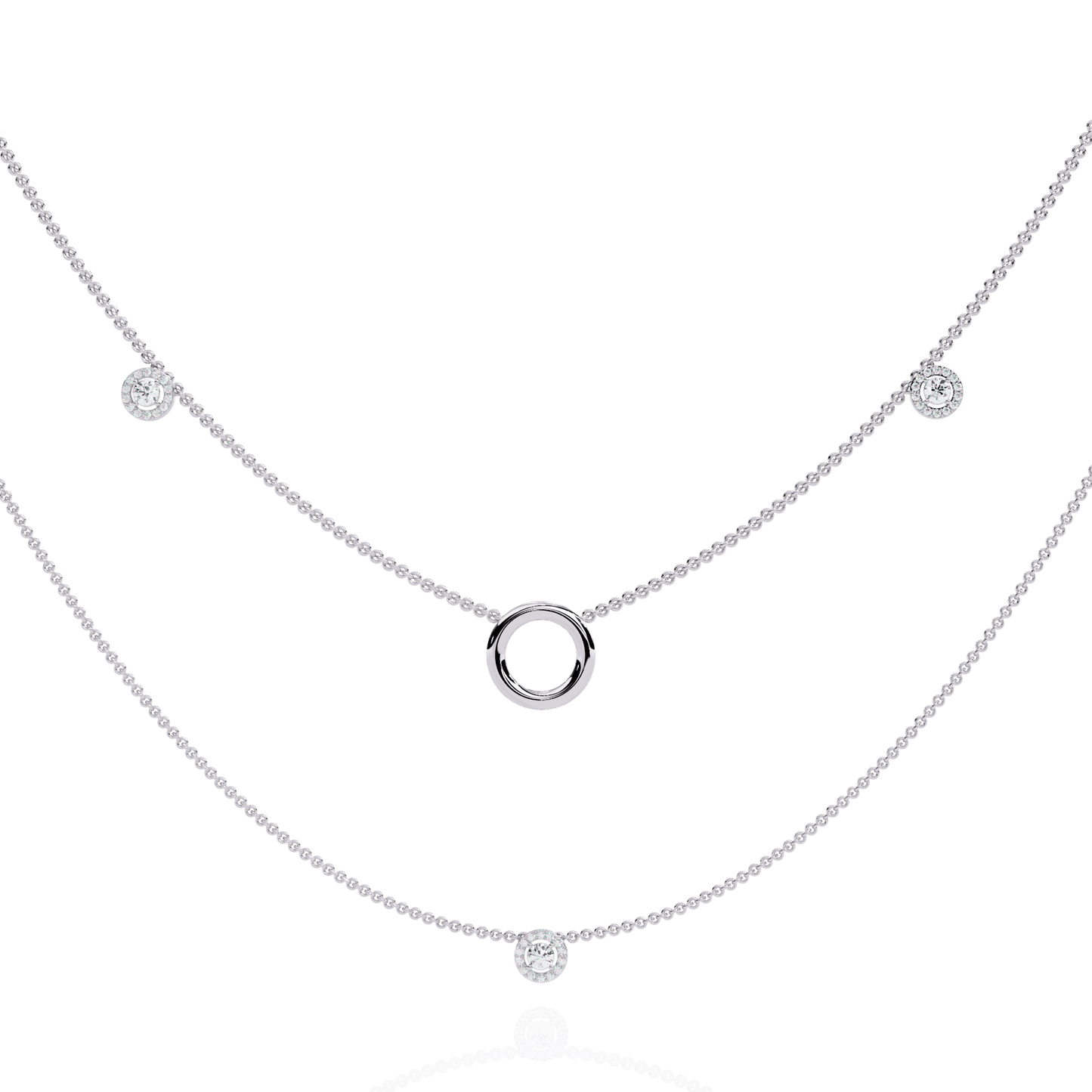 Layered Chain Neckalce With Circles