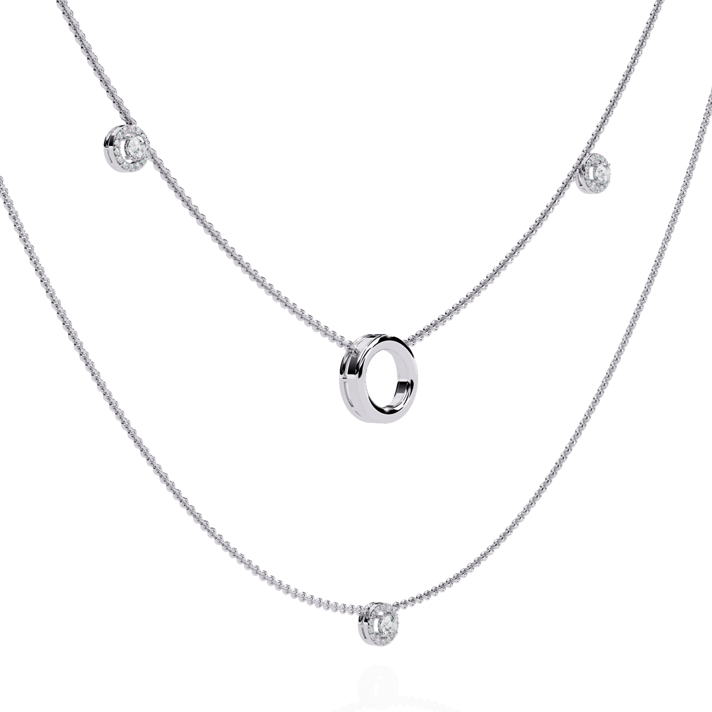 Layered Chain Neckalce With Circles