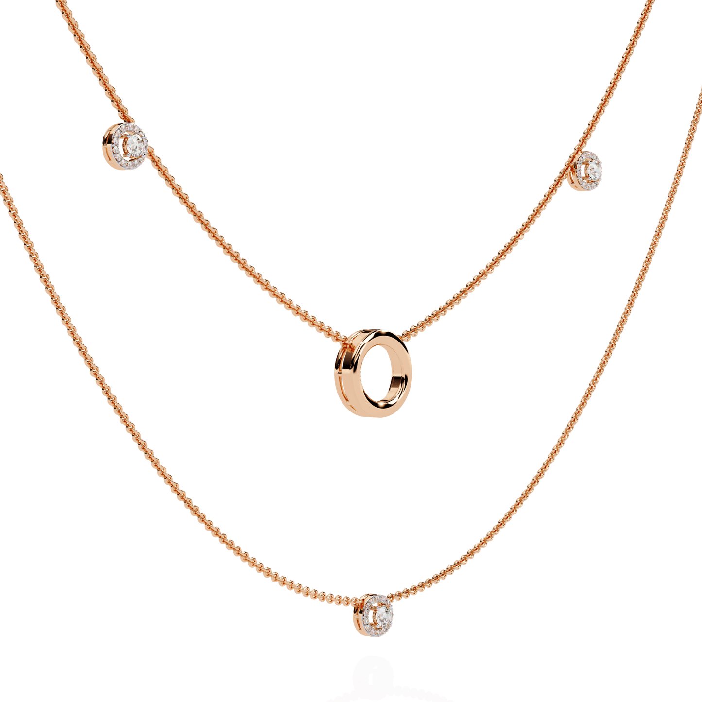 Layered Chain Neckalce With Circles