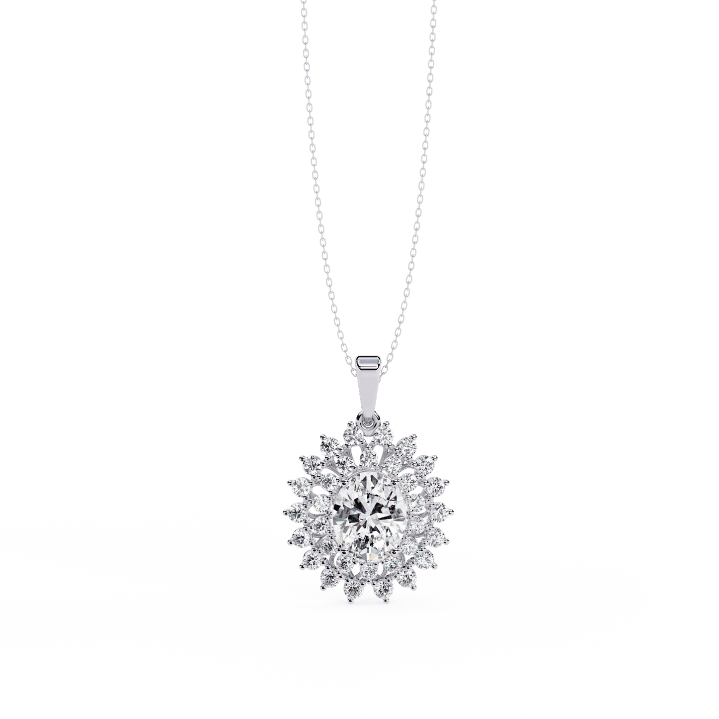 Maricci Oval Solitaire Necklace