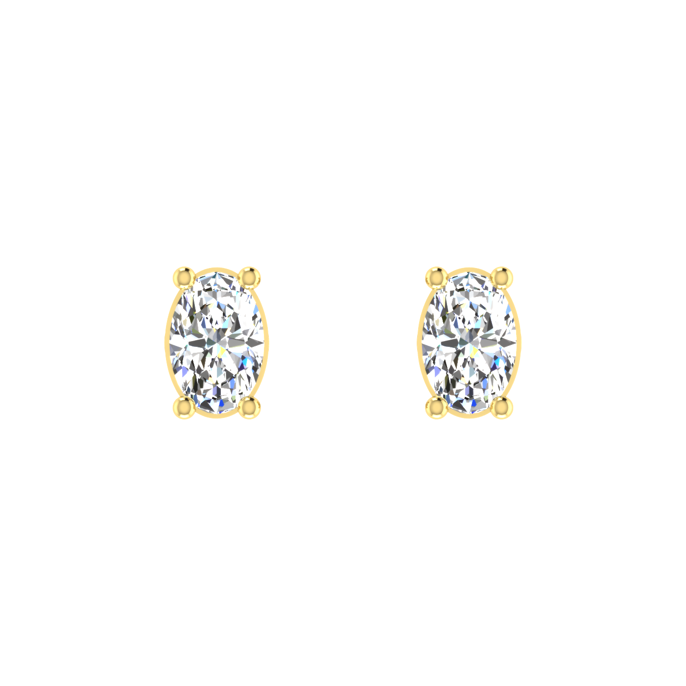1 Carat Daily Wear Oval Shaped Solitaire Pendant Set