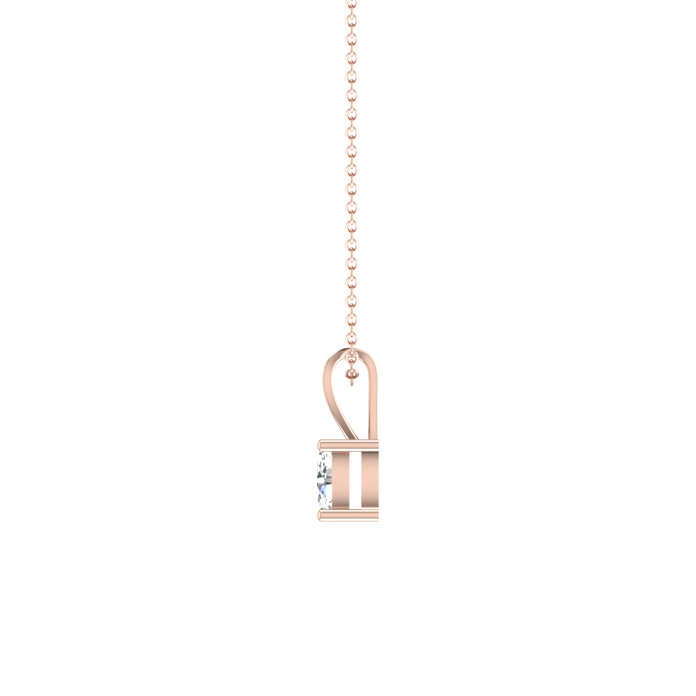1 Carat Daily Wear Oval Shaped Solitaire Pendant Set