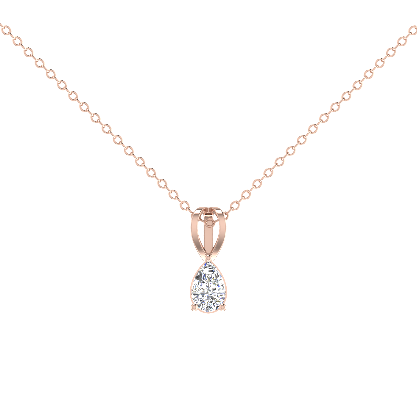 0.5 Carat Pear Shaped Everyday Solitaire Pendant Set