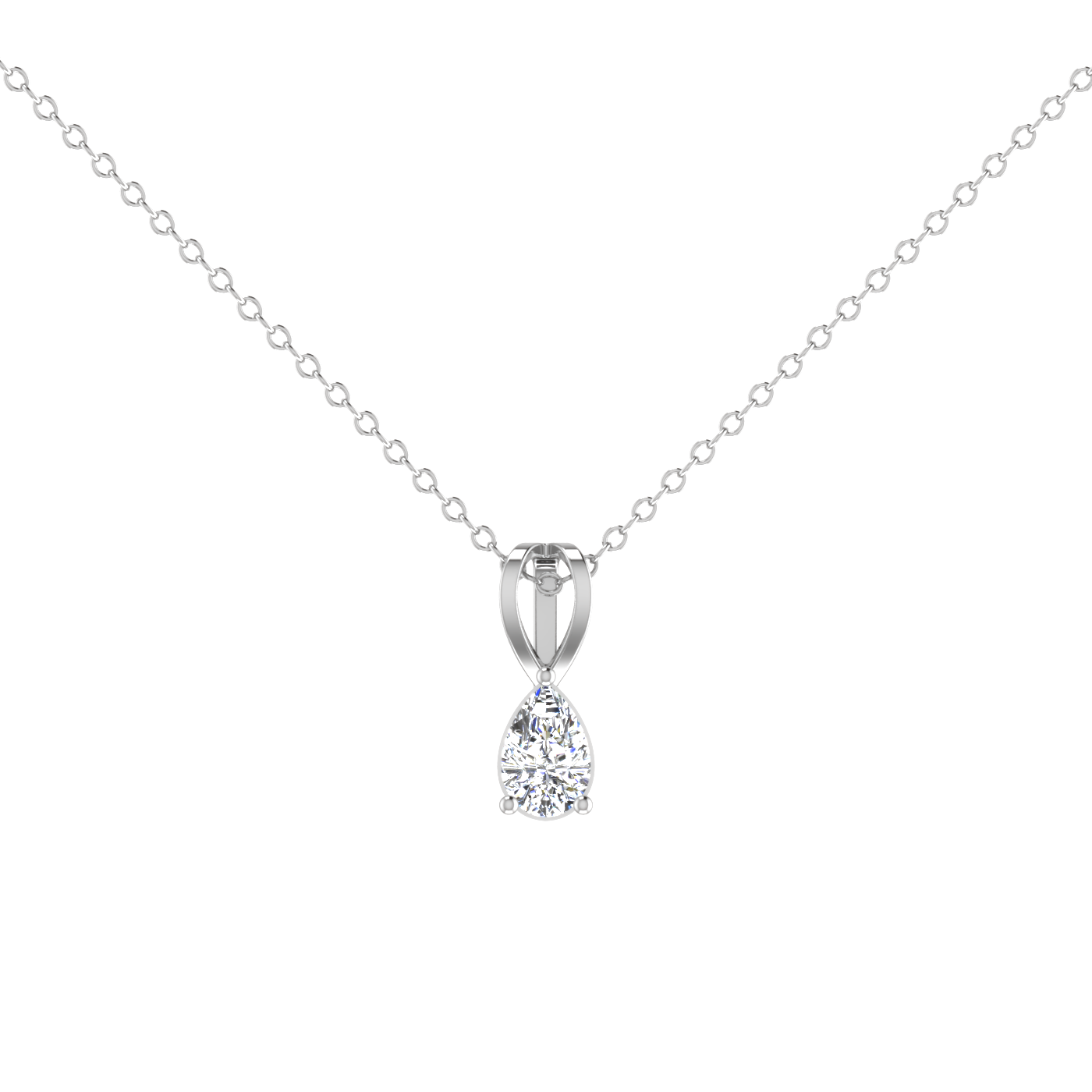 0.5 Carat Pear Shaped Everyday Solitaire Pendant Set
