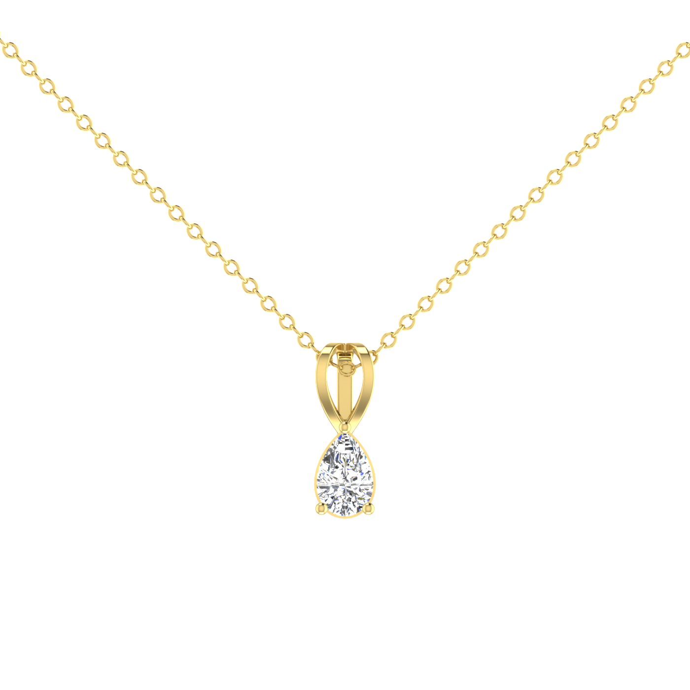 0.5 Carat Pear Shaped Everyday Solitaire Pendant Set