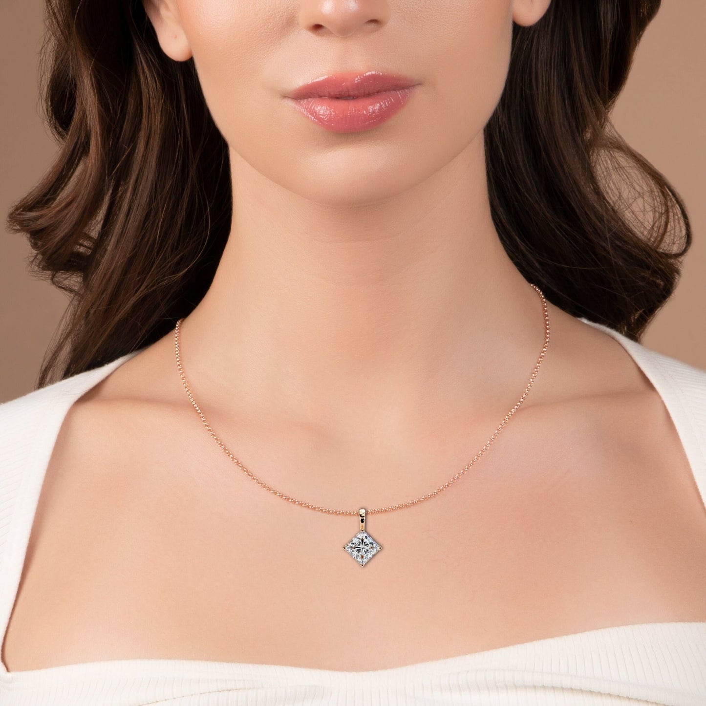 2.87 Carat Princess Solitaire Pendant