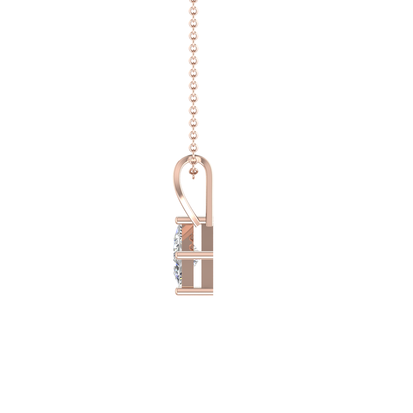 1 Carat Princess Cut Basket Setting Solitaire Pendant