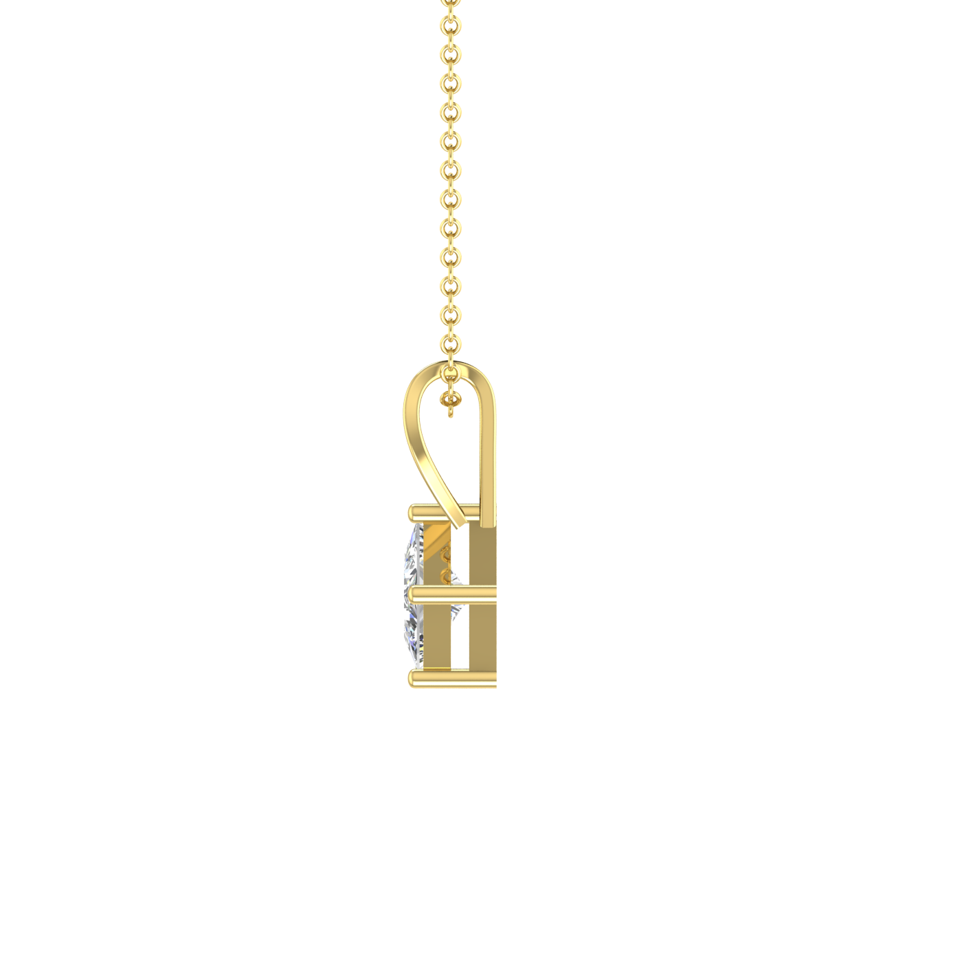 1 Carat Princess Cut Basket Setting Solitaire Pendant