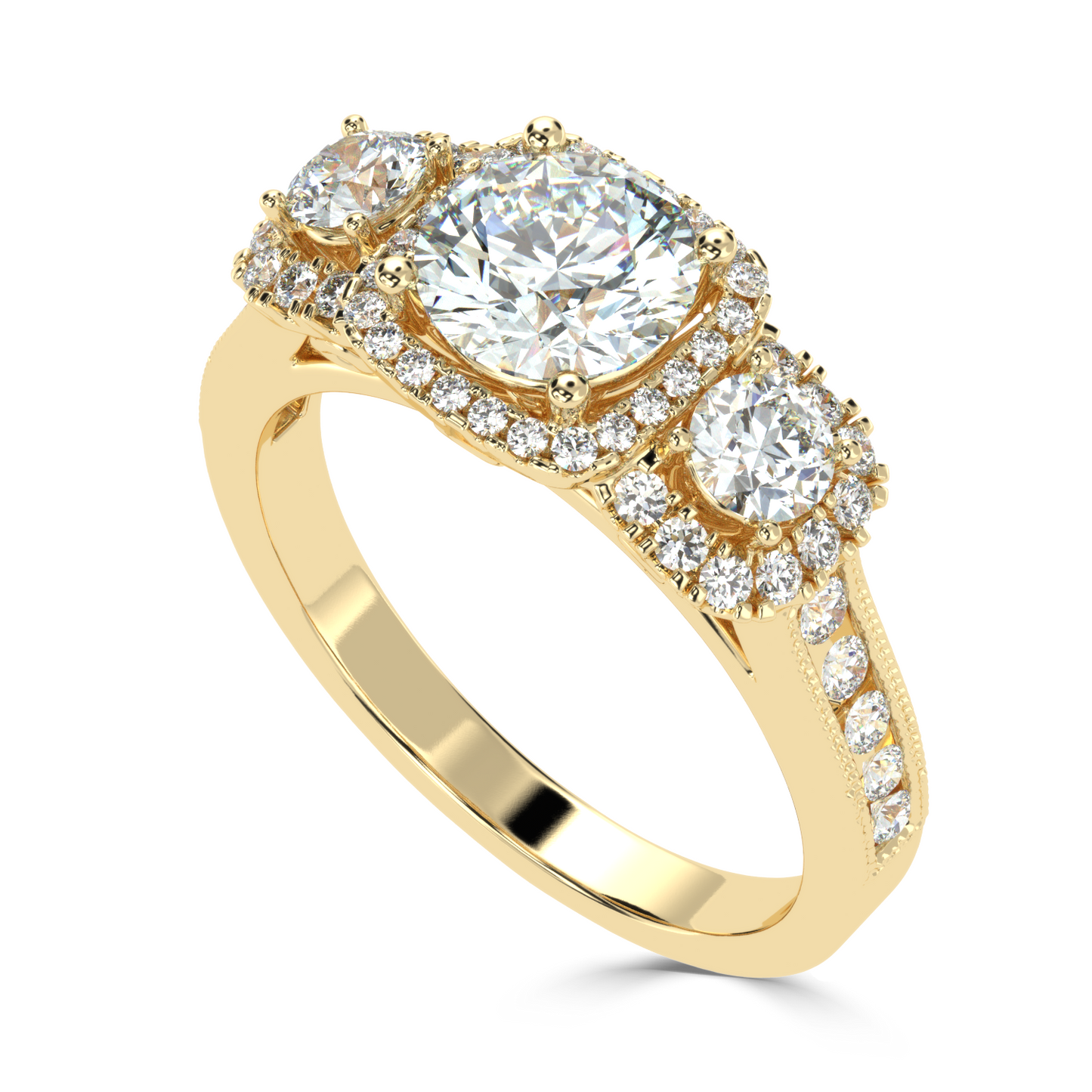 Three Stone Maricci Solitaire Ring