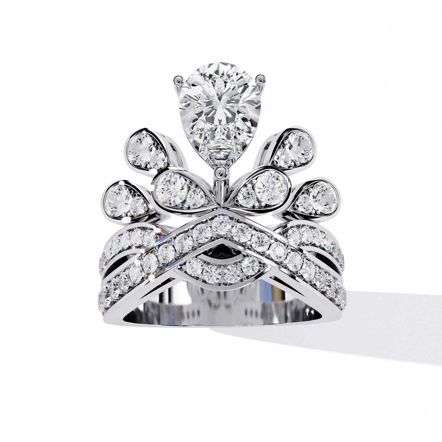 Crown Glory Pear 1.64 Carat Pear Solitaire Ring