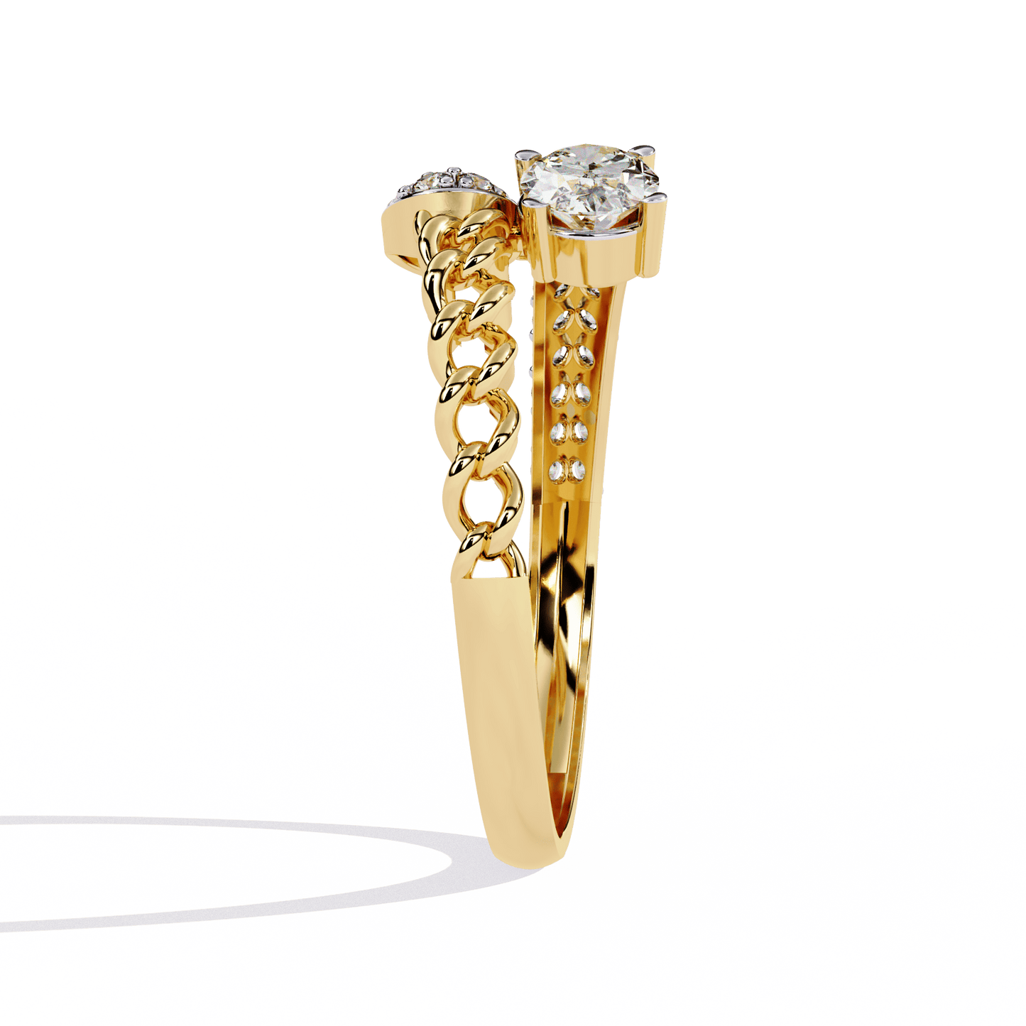 Serpentine Diamond Ring