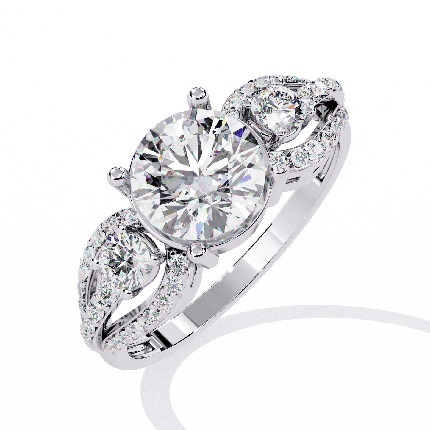 Three Stone Enchanting Engagement Ring