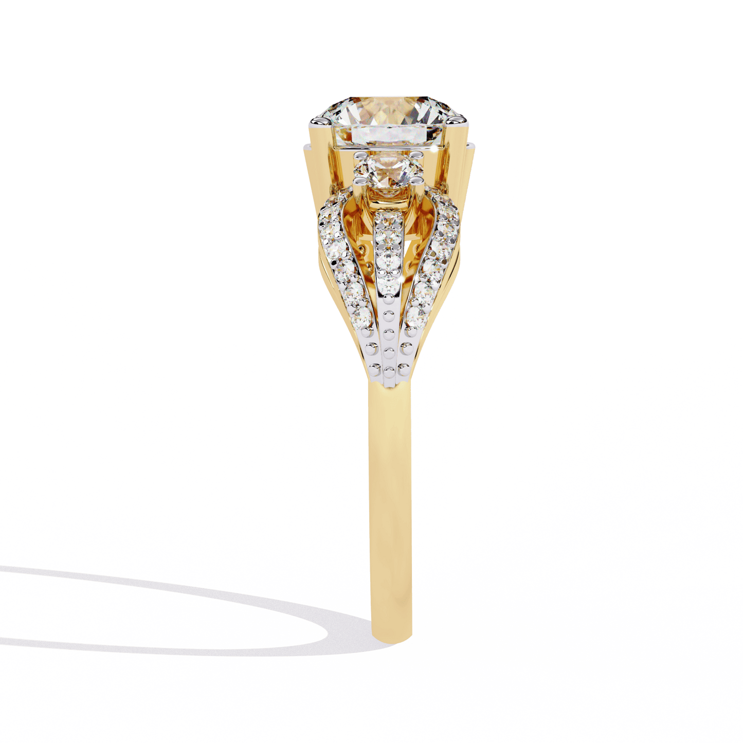 Three Stone Enchanting Engagement Ring