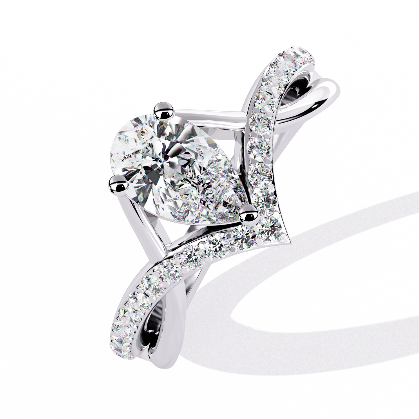 Twirl Vines 2.39 Carat Round Solitaire Ring