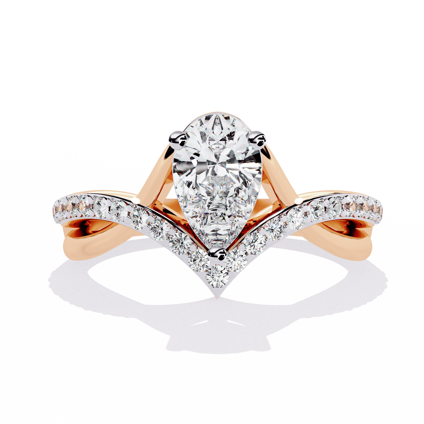Seashell Drop shape Solitaire Ring